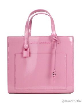 Marc Jacobs Mini Grind Candy Pink Patent Leather Crossbody Tote Bag Purse 👛